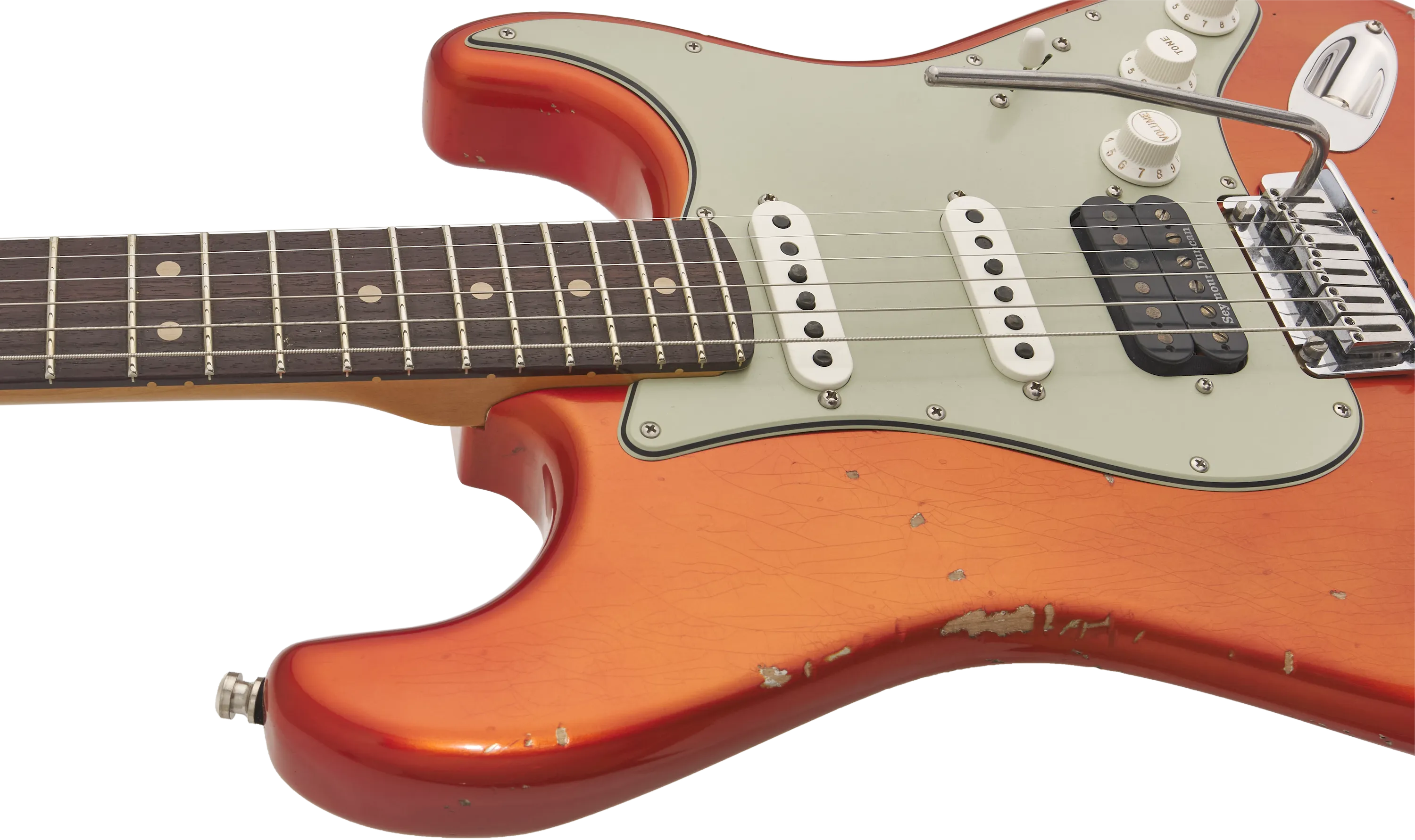 Fender Custom Shop Deluxe HB S-1 Strat Relic Candy Tangerine – Bild 7