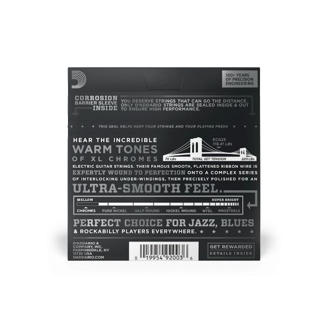 D Addario Chromes ECG 23 010-048 Flat Wound