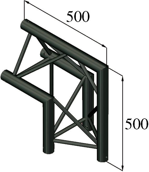 Alutruss TRILOCK S-PAC 24 2-Weg-Ecke 90°/\ schwarz