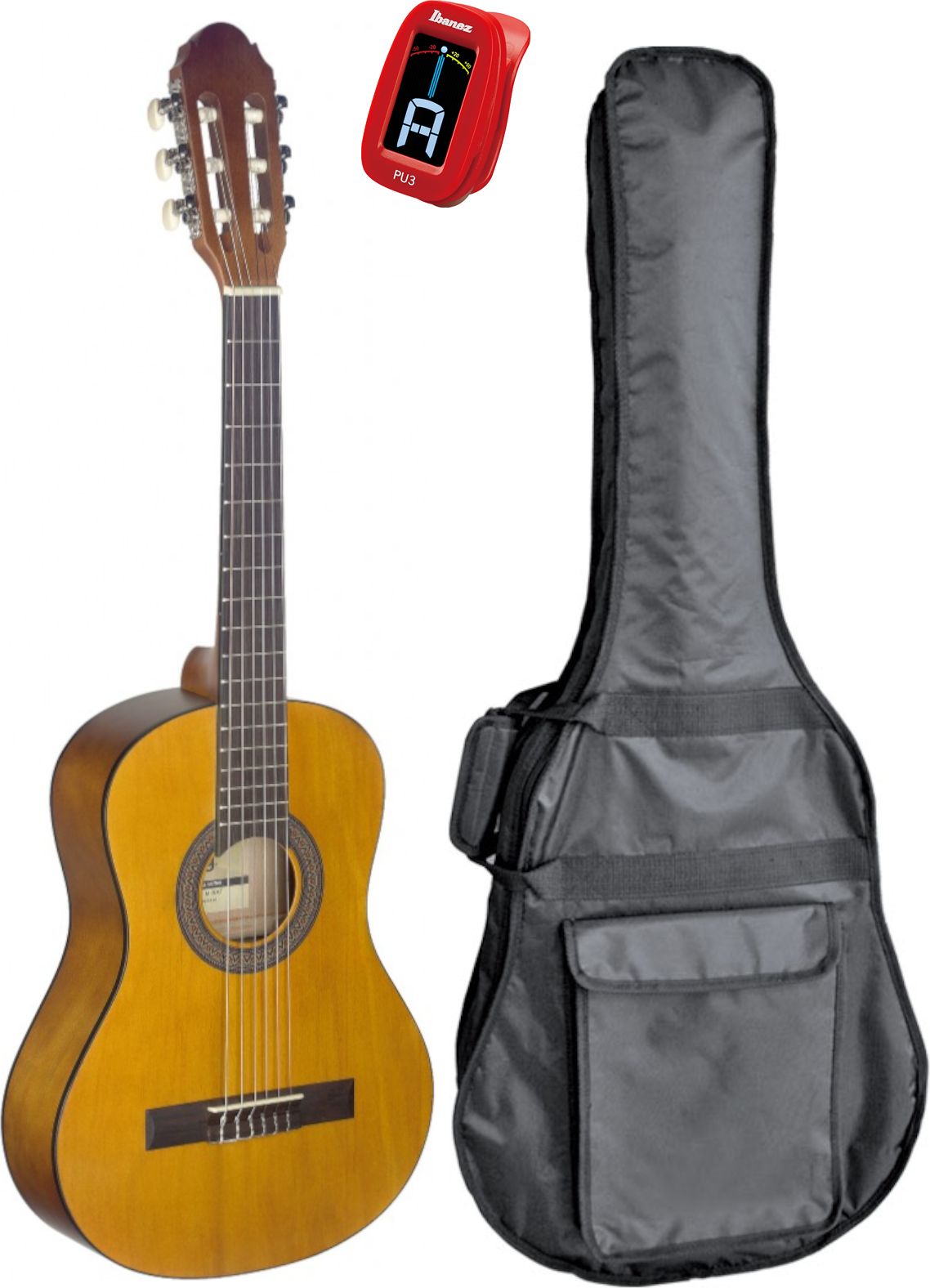 Stagg C 410 M Natur 1/2 Konzertgitarre Pack inkl. Tasche und Tuner Stagg C 410 M Natur 1/2 Konzertgitarre Pack inkl. Tasche und Tuner