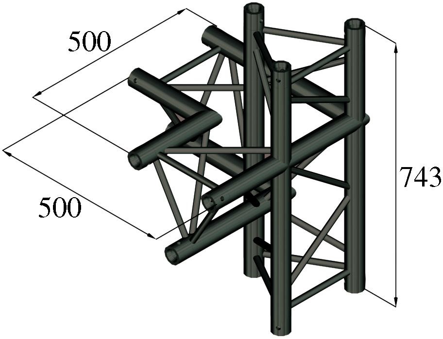 Alutruss TRILOCK S-PAC-45 4-Weg-Stück \/ rechts Alutruss TRILOCK S-PAC-45 4-Weg-Stück \/ rechts
