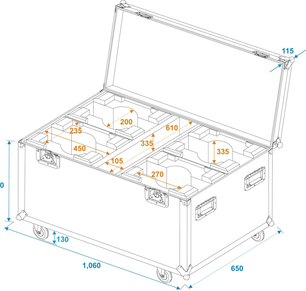 ROADINGER Flightcase 4x LED TMH-X7 Moving head – Bild 5