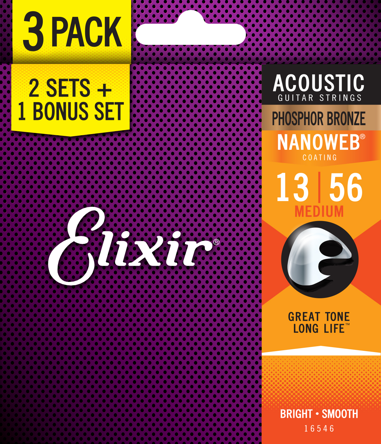 Elixir NanoWeb Acoustic Guitar Phosphor Bronze Medium 013-056 2 Sets + 1 Bonus Set – Bild 2