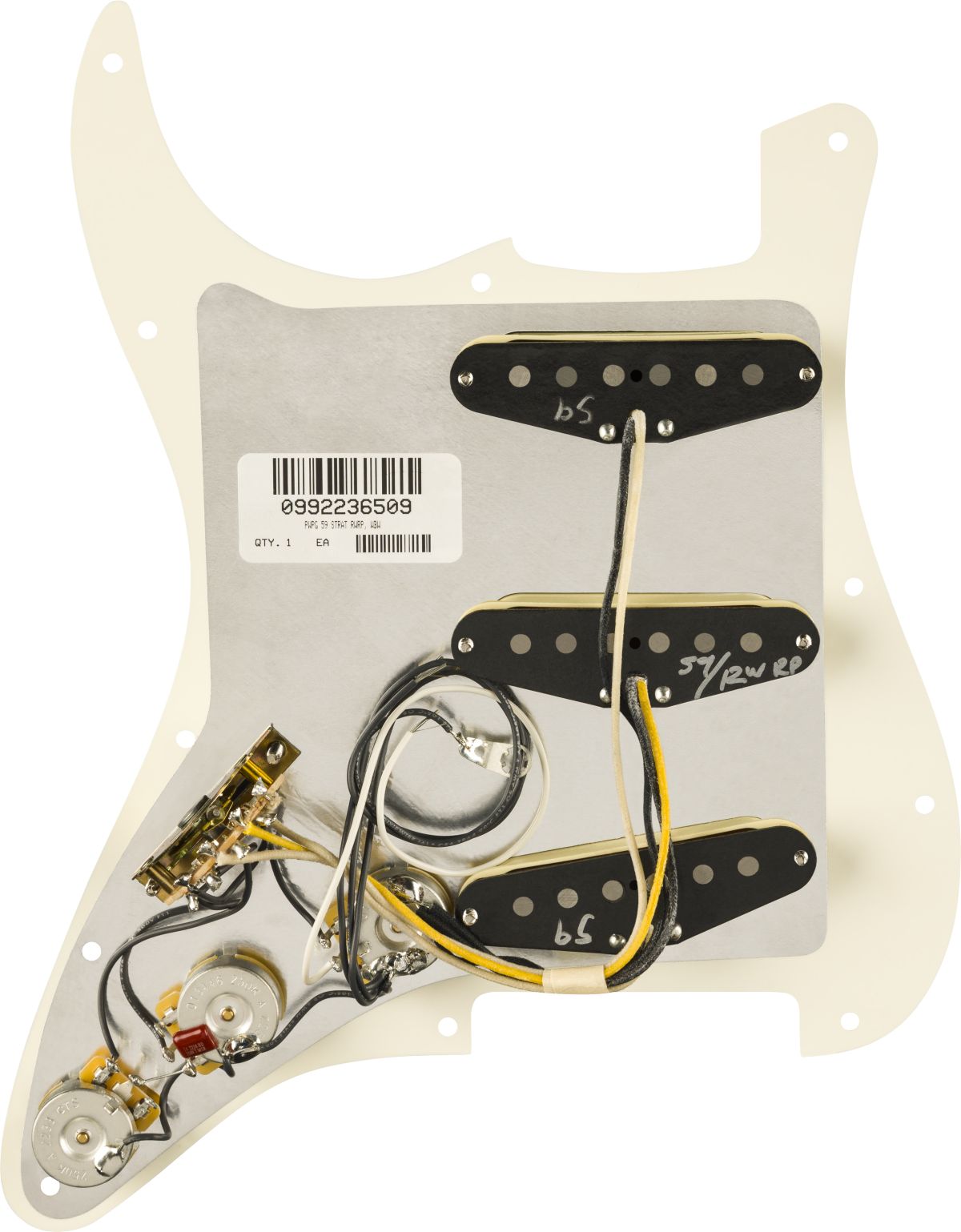 Fender Pre-Wired Strat Pickguard Pure Vintage 59 Pickups Parchment PG 11-Hole – Bild 2