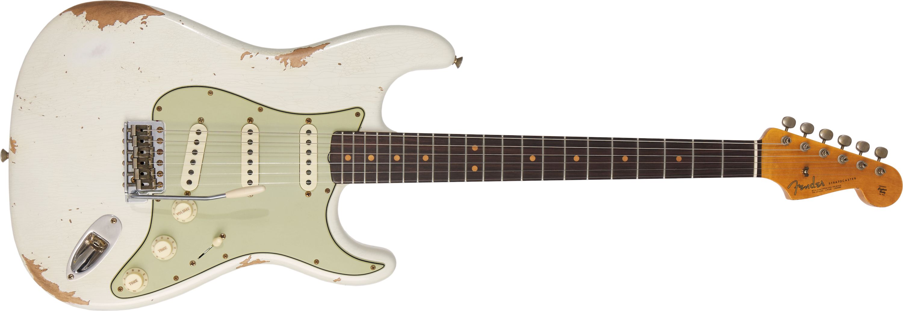 Fender Custom Shop 1964 L-Series Stratocaster Heavy Relic Aged Olympic White