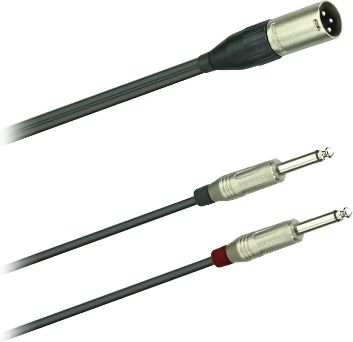 CAE Y-Kabel XLRM / 2x Jack 3m