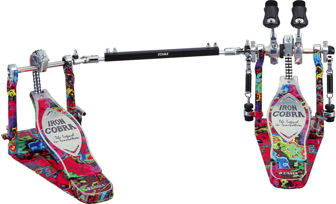 Tama HP900PWMPR Iron Cobra Power Glide Twin Pedal - Marble Psychedelic Rainbow Finish Tama HP900PWMPR Iron Cobra Power Glide Twin Pedal - Marble Psychedelic Rainbow Finish