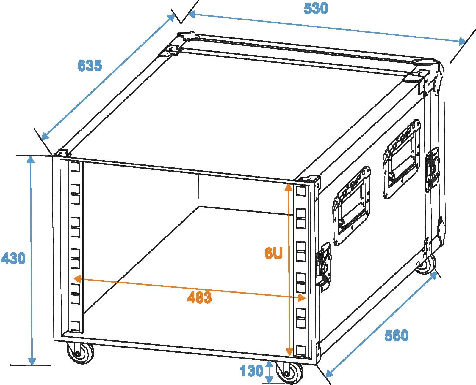 ROADINGER Rack Profi KM 6HE 55cm mit Rollen – Bild 4