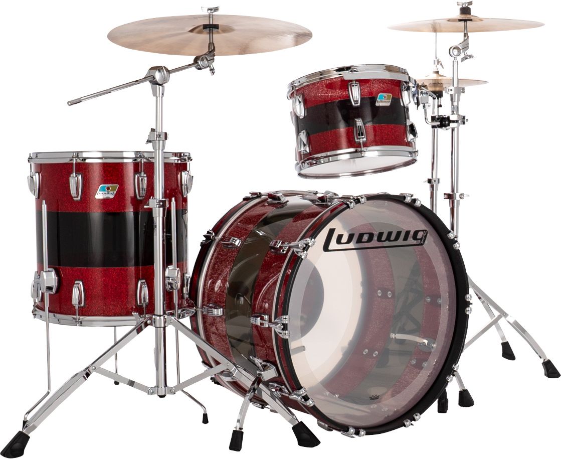 Ludwig L94233LXK1WC Vistalite 3tlg. - Red Sparkle Smoke Clear – Bild 2