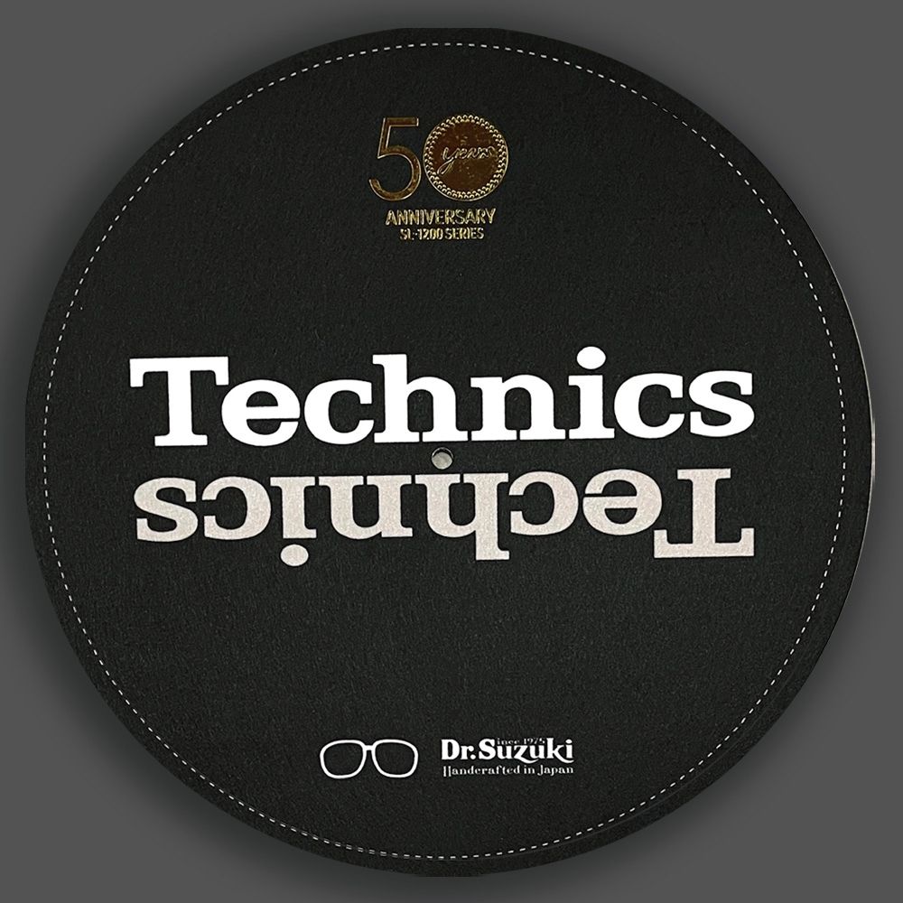 Dr. Suzuki X Technics 12" 50th Limited Edition Slipmats, schwarz Dr. Suzuki X Technics 12" 50th Limited Edition Slipmats, schwarz