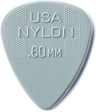 Dunlop nylon pick 0,60mm light grey 44R60  Dunlop nylon pick 0,60mm light grey 44R60