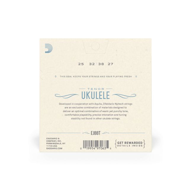 D Addario EJ 88T Nyltech Tenor Ukulele