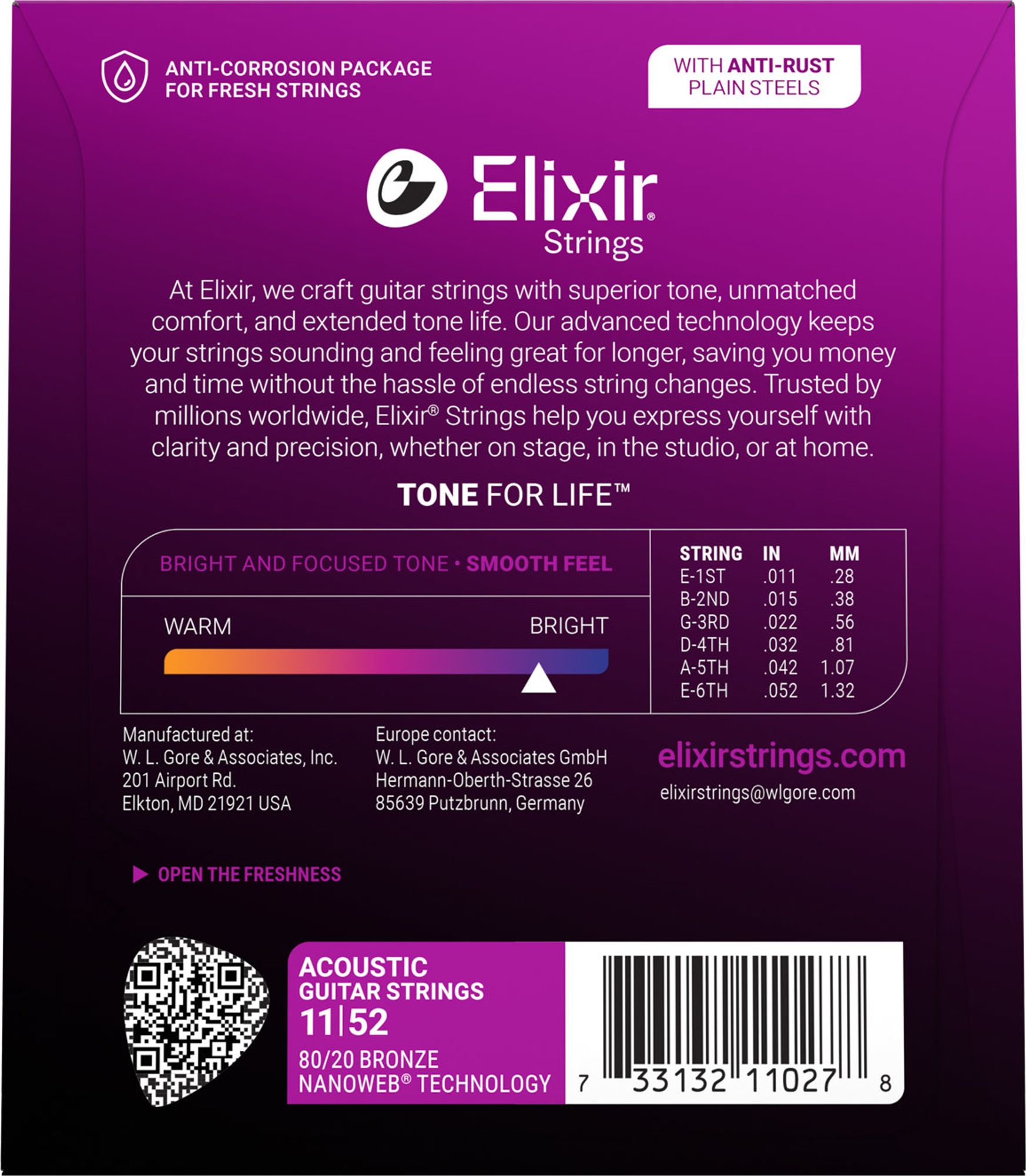 Elixir Ac. Guitar NW Bronze Custom Light 011-052 3-Pack – Bild 3