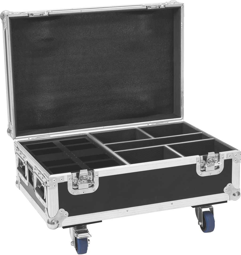 ROADINGER Flightcase 4x AKKU IP UP-4 Plus HCL Spot WDMX mit Ladefunktion