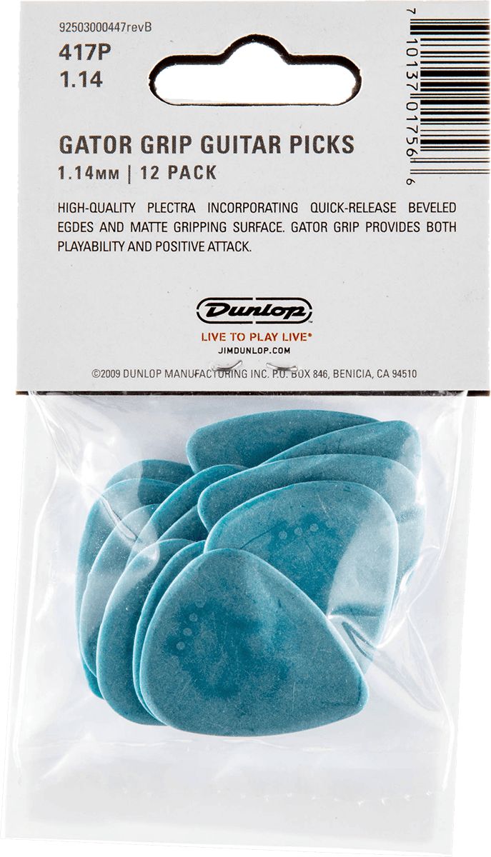 Dunlop Gator picks 1,14mm blue 417P114 pack of 12 – Bild 2