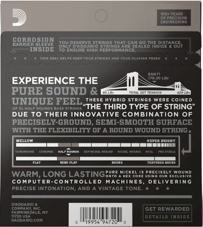 D Addario ENR71 Half Rounds Bass Regular Light