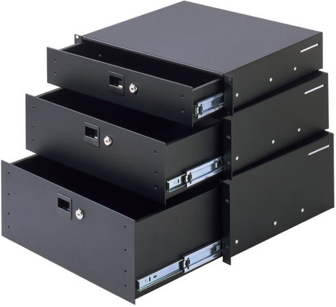 Adam Hall 87403 Rackschublade 3 HE Stahl