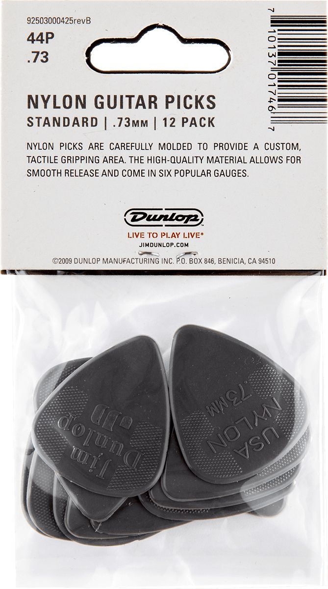Dunlop Nylon Picks 0.73 mm, grey, 44P73, pack of 12 – Bild 2
