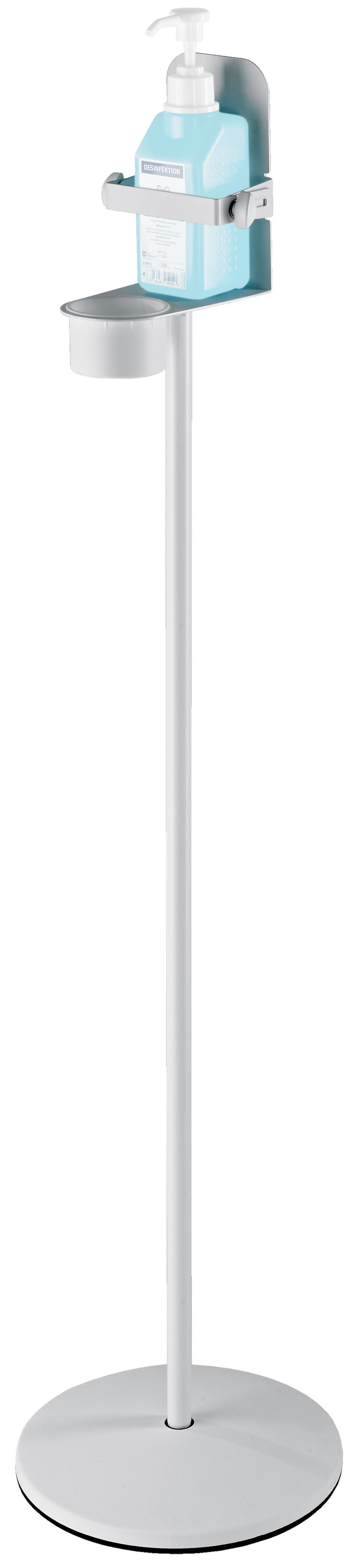 K&M 80310 Disinfectant stand with clamping bracket pure white K&M 80310 Disinfectant stand with clamping bracket pure white