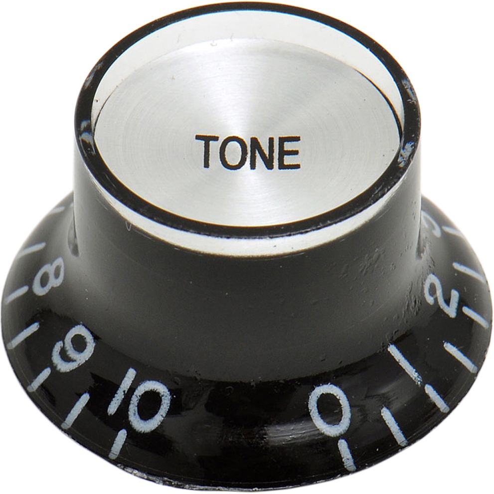 Göldo Potiknopf G-Style Hutform schwarz/chrom Inlay Tone