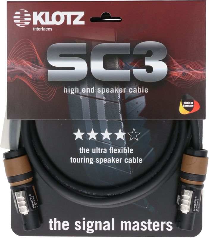 Klotz SC3 10m Speaker Kabel schwarz 2x2,5mm