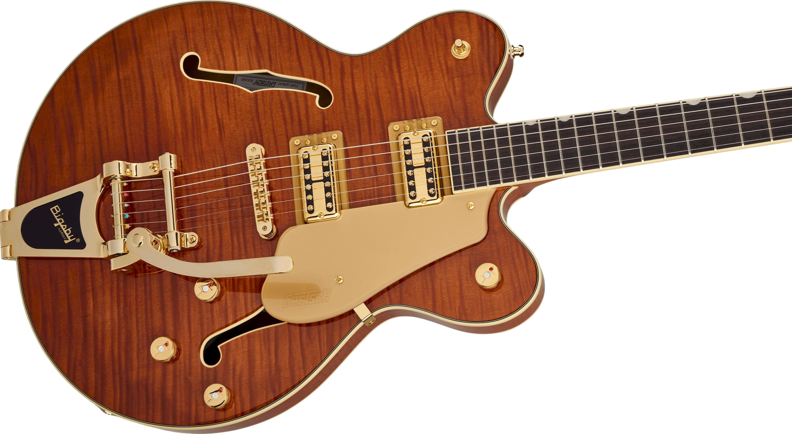 Gretsch LTD Flame Okoume Broadkaster Double-Cut w/Bigsby Roundup Orange – Bild 3