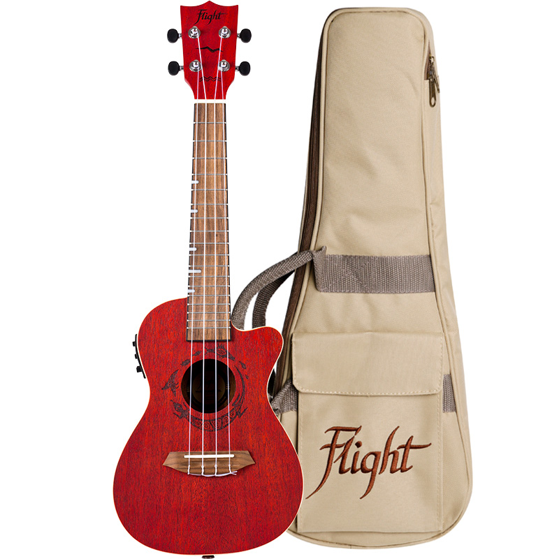 Flight DUC 380 CEQ Coral Concert Ukulele inkl. Bag