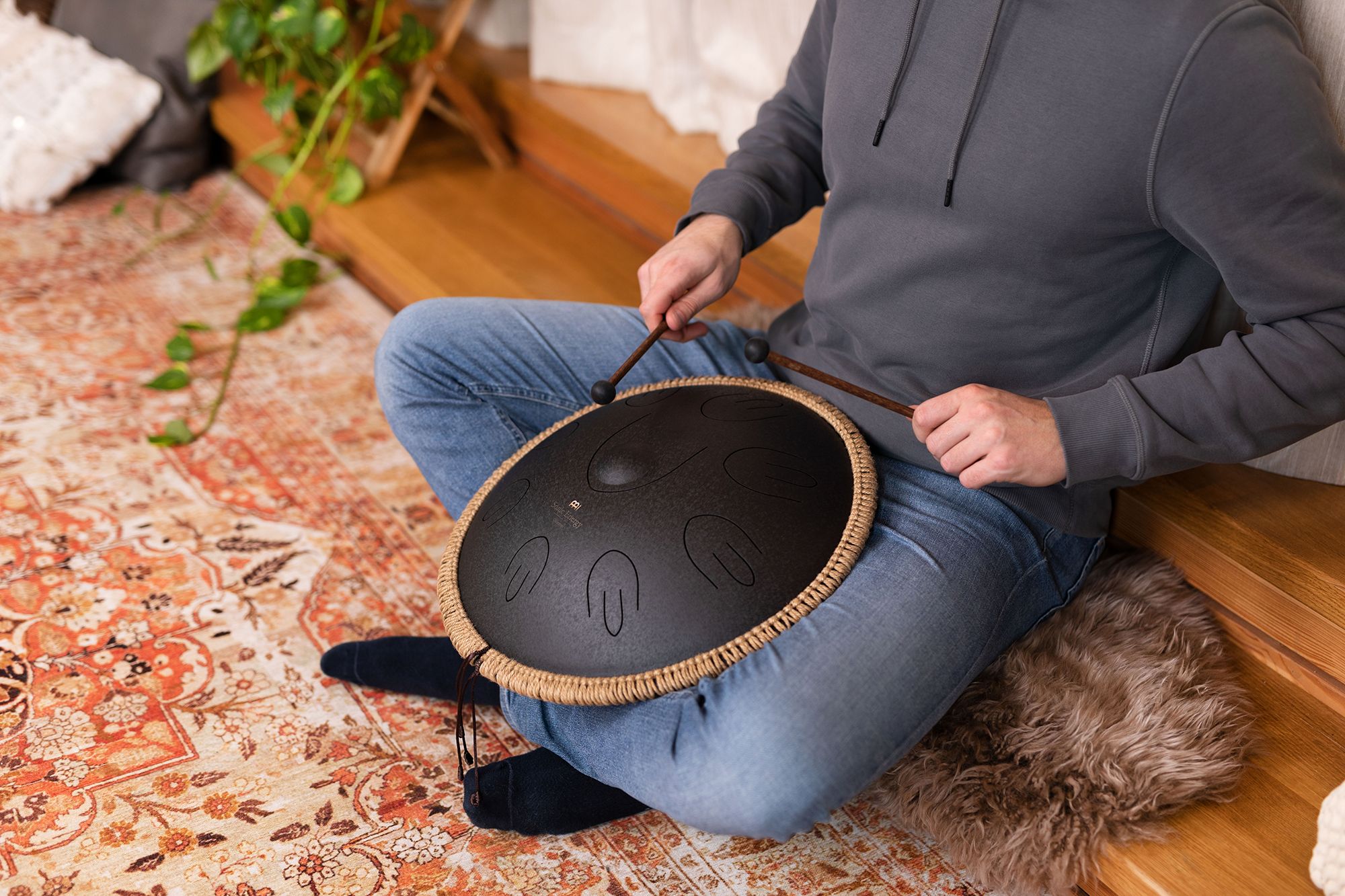 Meinl OSTD1BK Sonic Energy Octave Steel Tongue Drum Black D-Kurd – Bild 4