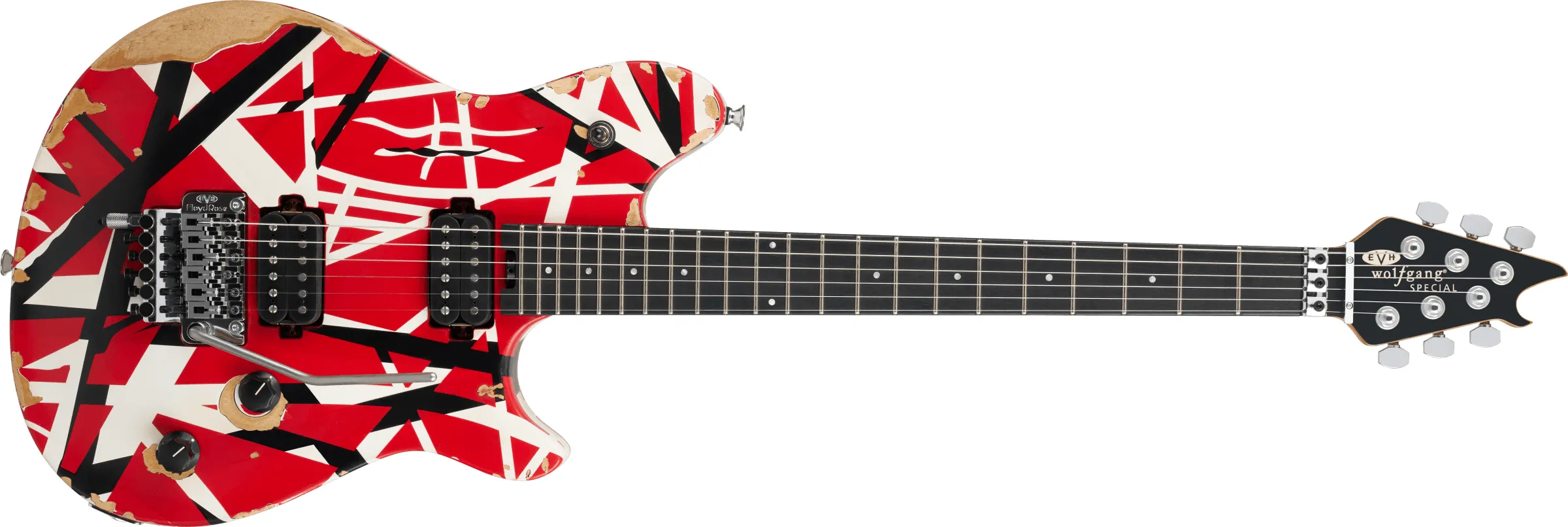 EVH Wolfgang Special Striped Series Red, Black, and White Aged Limited Edition