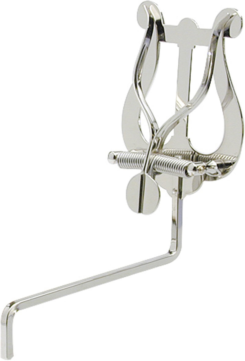 Marching fork saxophone, curved, large lyre, nickel-plated Marching fork saxophone, curved, large lyre, nickel-plated