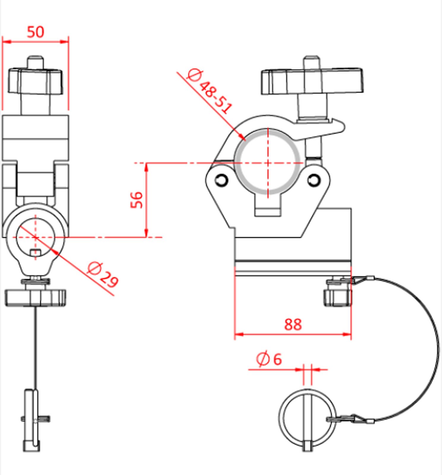 Doughty TV clamp for TV studs, black T57224 – Bild 2
