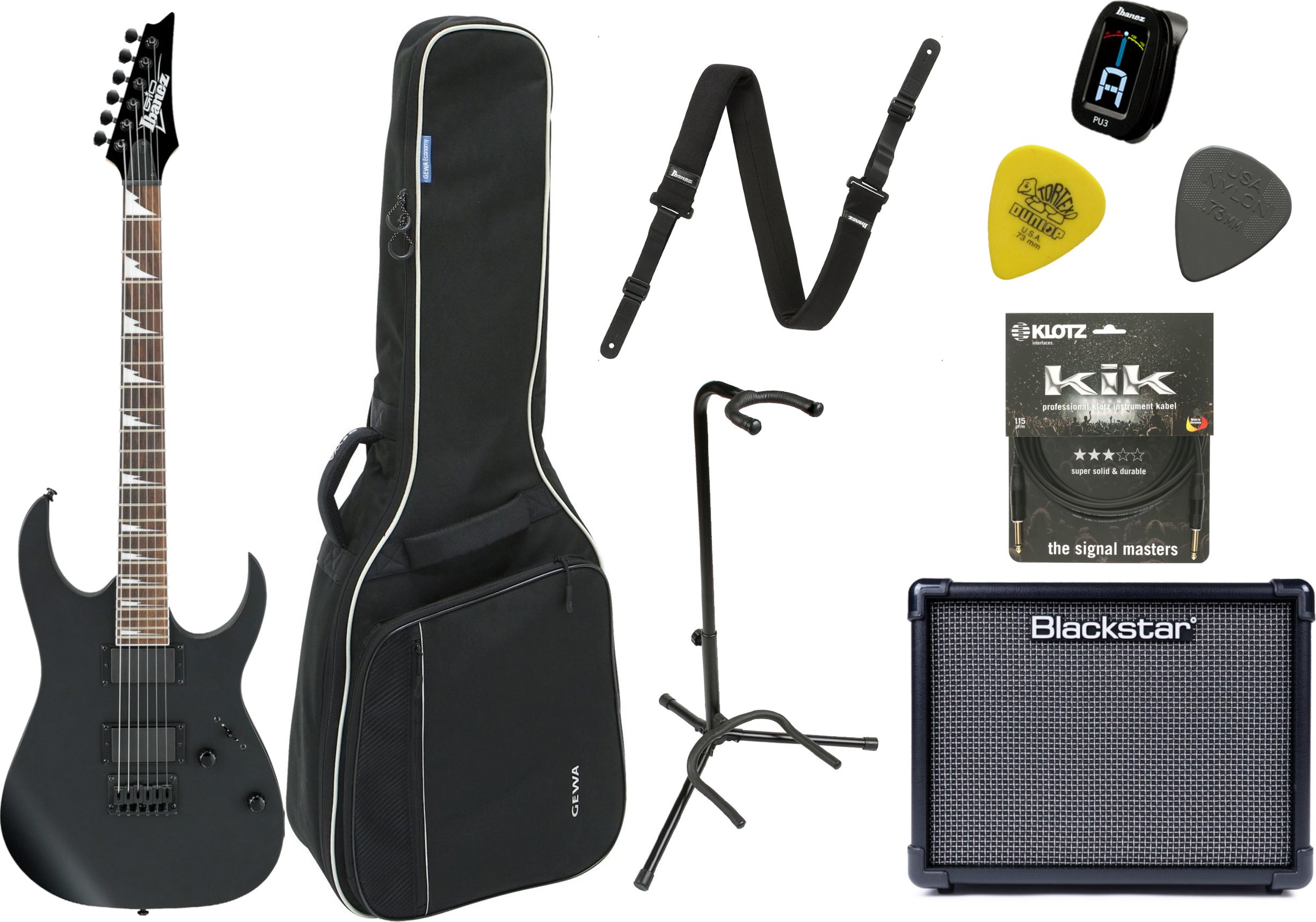Ibanez GRG 121 DX Black Flat Starter Set Ibanez GRG 121 DX Black Flat Starter Set