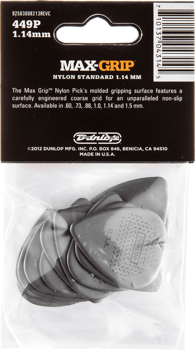 Dunlop Max-Grip Picks 1.14 mm dark grey 449P114 12-pack – Bild 2