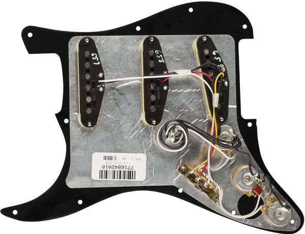 Fender Pre-Wired Strat Pickguard Tex-Mex Pickups Black PG 11-Hole – Bild 2