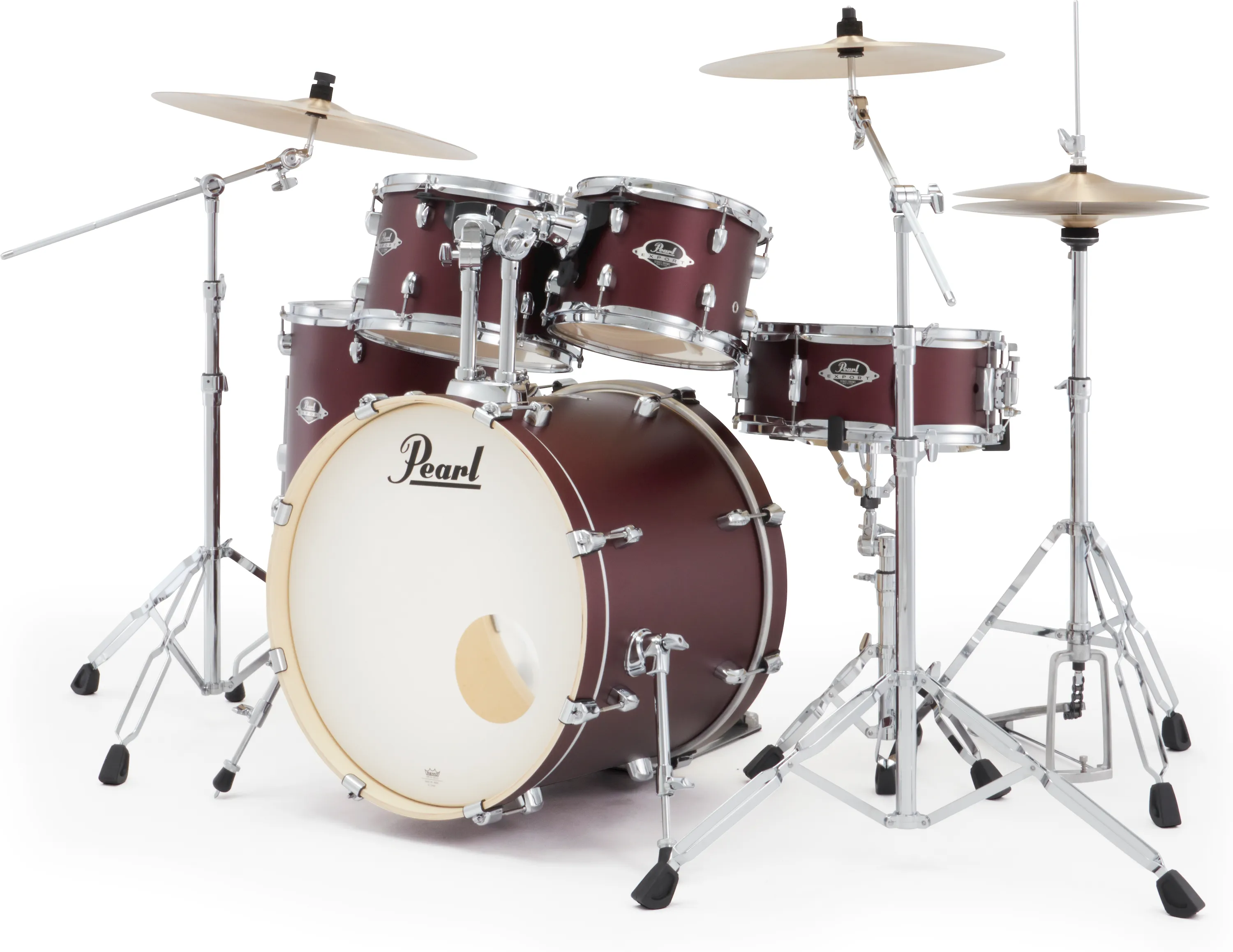 Pearl EXX705NNBR/C864 Export Drumset Studio - Satin Scarlet/Sabian PX
