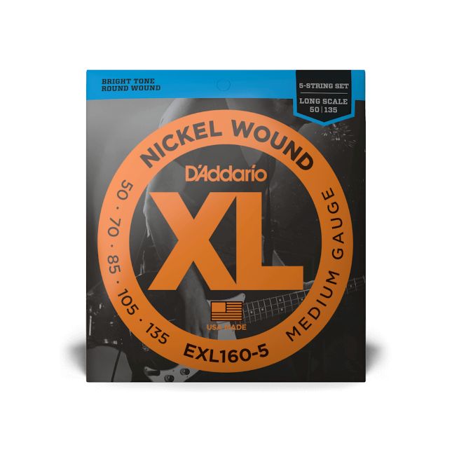 D Addario EXL 160-5 Nickel Wound 050-135 Satz 5-String