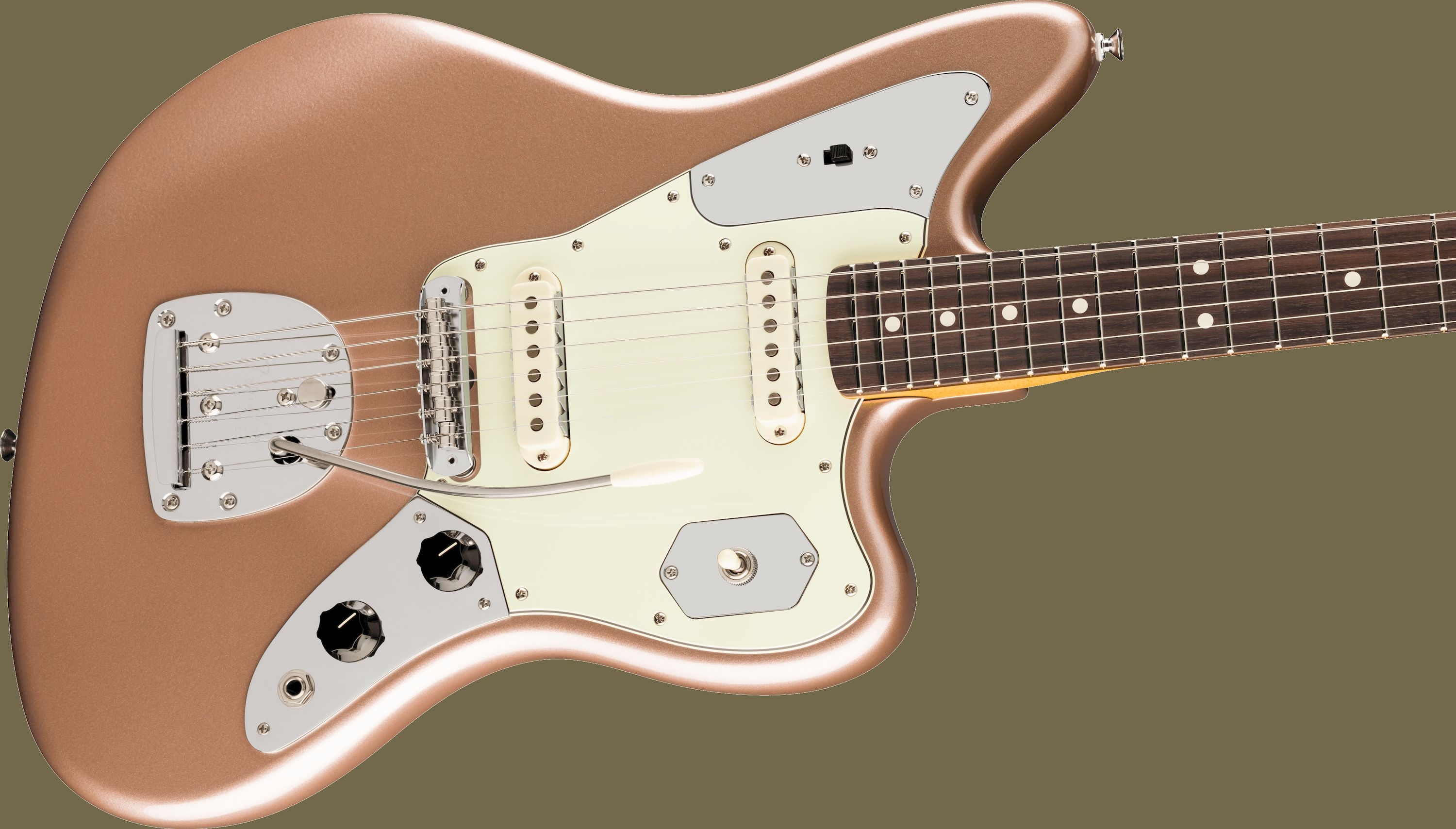 Fender American Professional Classic Jaguar Faded Firemist Gold – Bild 3