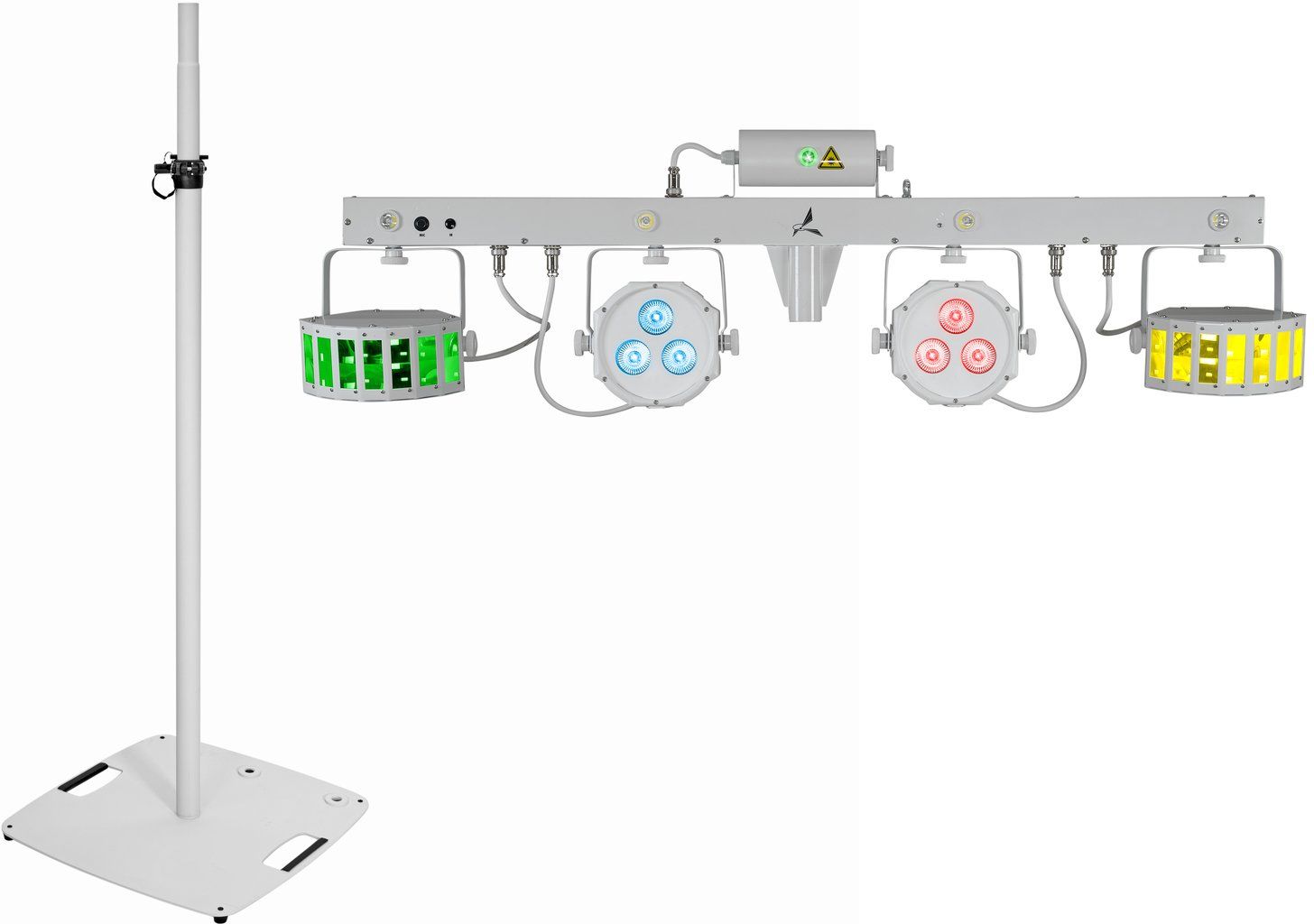 EUROLITE Set LED KLS Laser Bar FX-Lichtset weiß + BPS-3 Boxenhochständer weiß EUROLITE Set LED KLS Laser Bar FX-Lichtset weiß + BPS-3 Boxenhochständer weiß