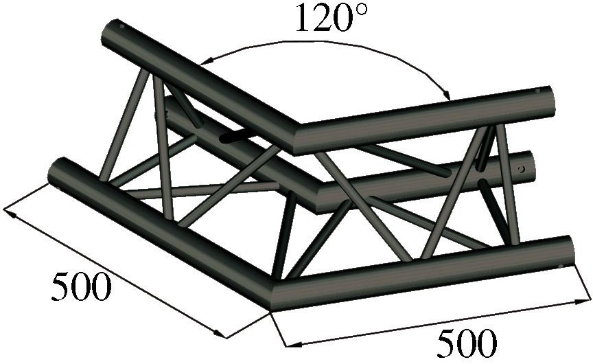 Alutruss TRILOCK S-PAC 22 2-Weg-Ecke 120°schwarz