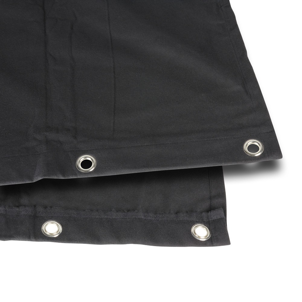 Adam Hall Accessories 0152 X 63 Bühnenmolton B1 schwarz mit Ösen brüniert 6 x 3 m