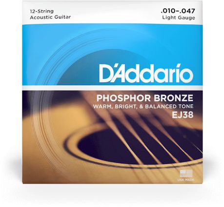 D'Addario EJ 38 010-047 Phosphor Bronze 12-String