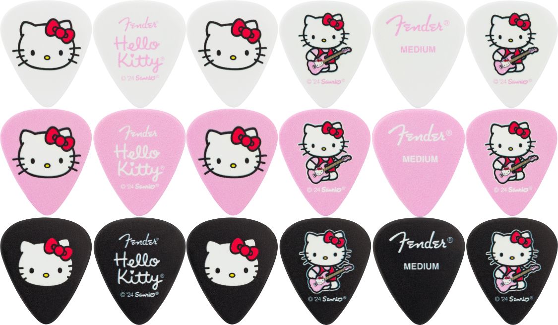 Fender Hello Kitty X Pick Tin, Medium 18er Pack Fender Hello Kitty X Pick Tin, Medium 18er Pack