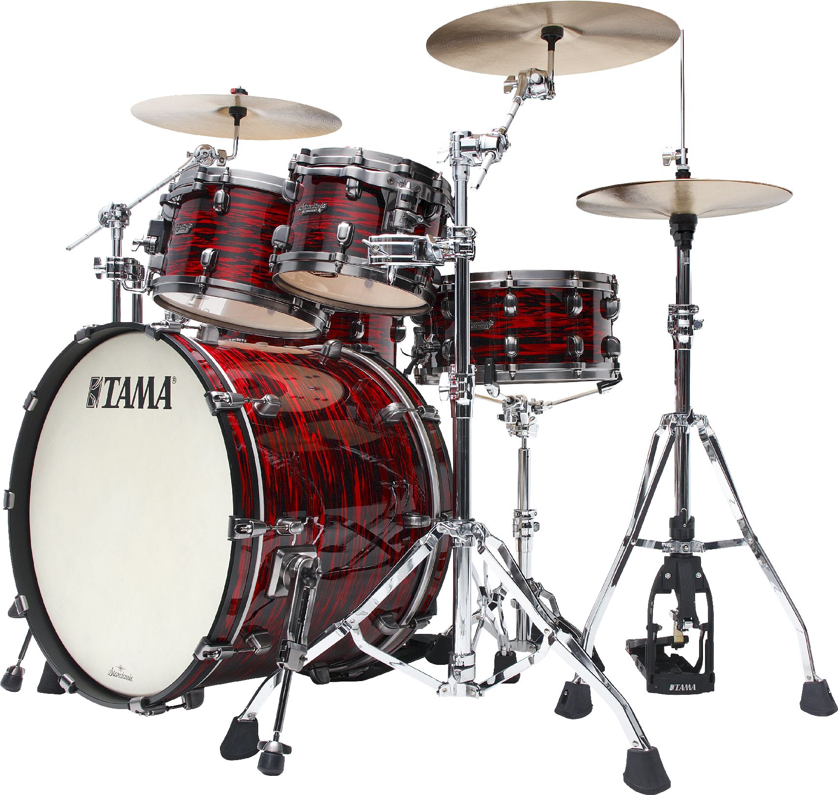 Tama MR42TZUS-ROY Starclassic Maple Shell Set 4pcs - Red Oyster/Smoked Black Nickel