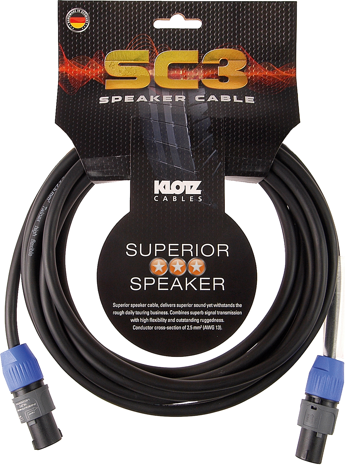 Klotz SC3 02  2m Speakerkabel Speakon 2x2,5mm