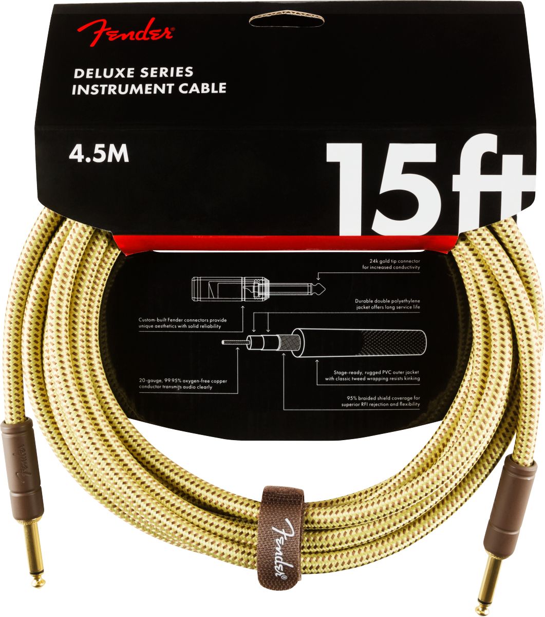 Fender Kabel Deluxe Series 4,5m gerade/gerade Tweed