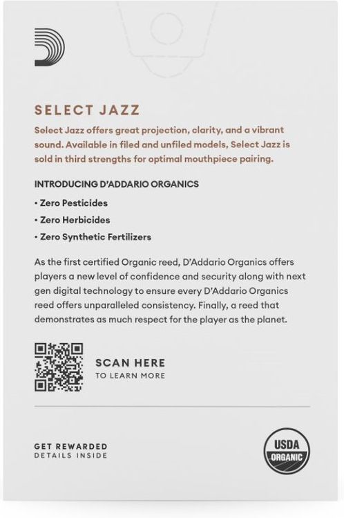 DAddario Woodwinds Organic Sel. Jazz Unfiled ALT 2M – Bild 3