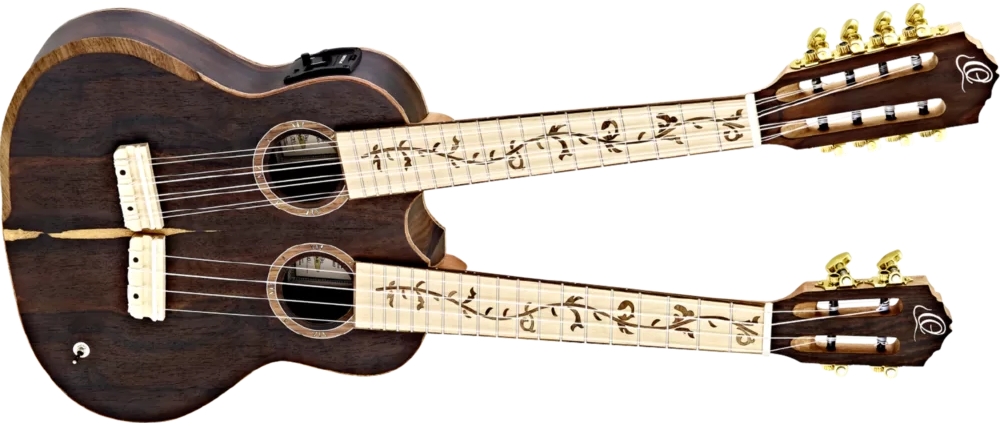 Ortega HYDRA Double Neck Tenor Ukulele Zirikote/Ahorn inkl. GigBag