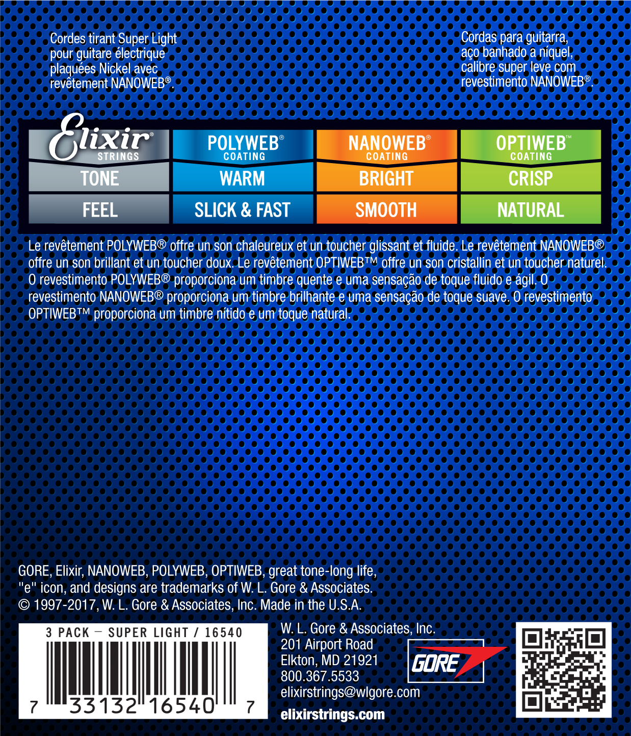 Elixir NanoWeb Super Light 009-042 3-pack